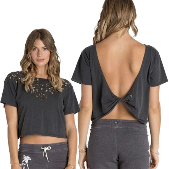 Billabong One Look Knit Crop T-Shirt - Picture 1 of 9